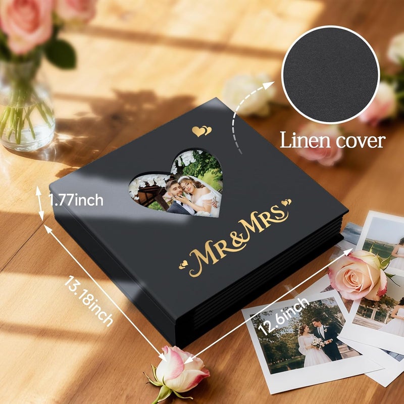 barsone Linen Wedding Photo Album 4x6 with 400 Pockets(Large Capacity Customizable Memory Book, Custom Engraved Cover, Bridal Photo Album for Engagement, Gifts & Memory Keepsake) - Image 2